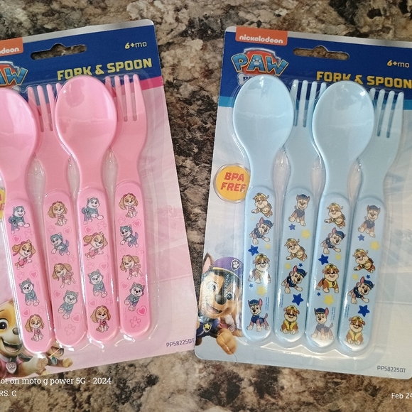 Nickelodeon baby shark Other - Nickelodeon paw patrol Kids Fork & Spoon Set - Blue and Pink